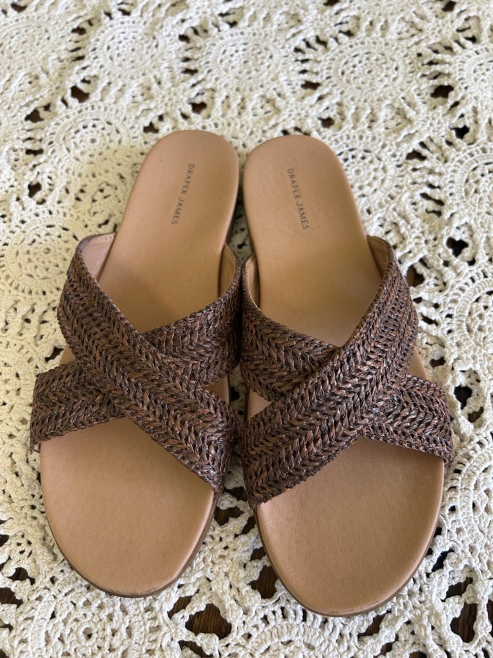 Draper James Brown Braided Slide Sandals - Women's Slip-On Size 9 - Picture 3 of 5